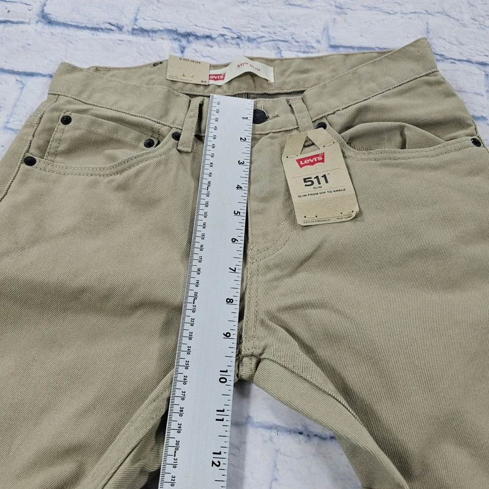 Levis 511 Slim Pants MENS 28x28 Khaki Tan Twill Casual Classic